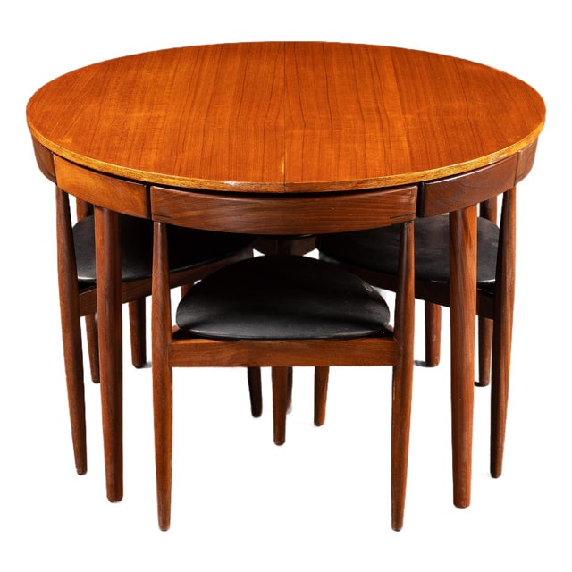 Vintage Hans Olsen "Roundette" Dining Suite With 7 Chairs by Frem Røjle For Sale