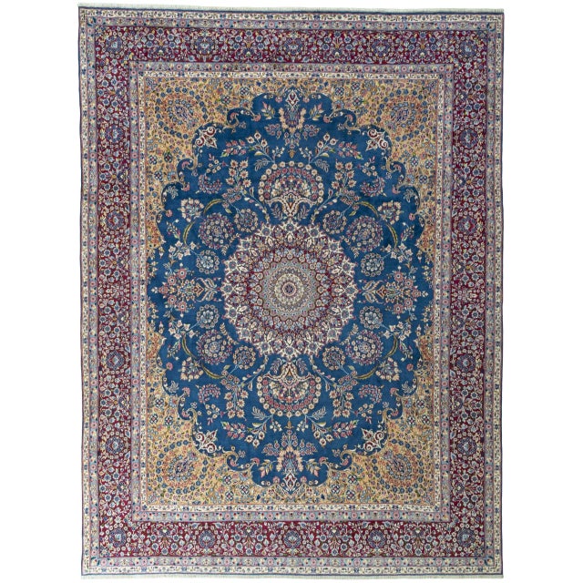 Hand-Knotted Kerman Rug with Medallion Design For Sale - Image 13 of 13