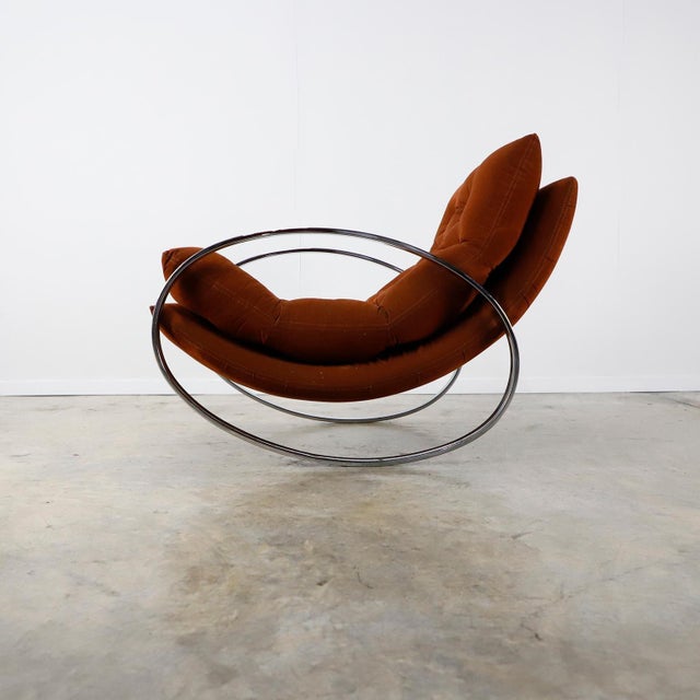 1970s Ellipse Tubular Chrome Rocking Chair | Chairish
