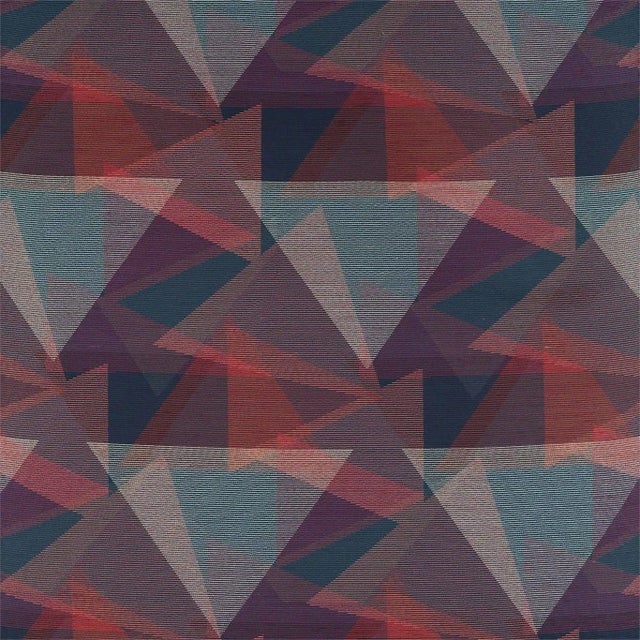 Harlequin Adaxial Fabric in Ink/Tulip/Coral - a Sample For Sale