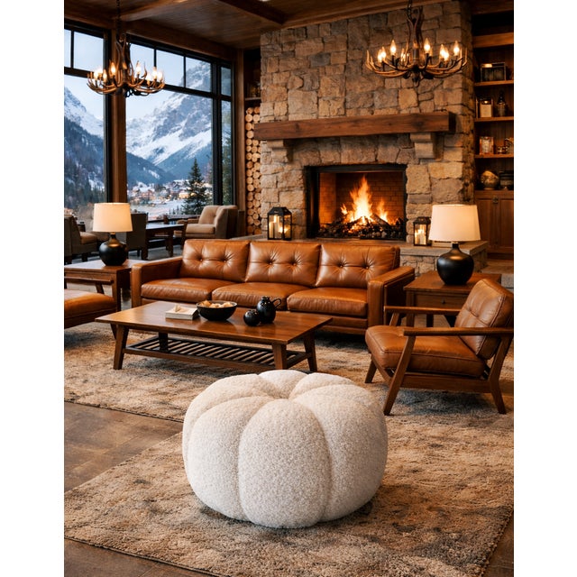 DesignXQ Isa Boucle Ottoman For Sale - Image 4 of 9