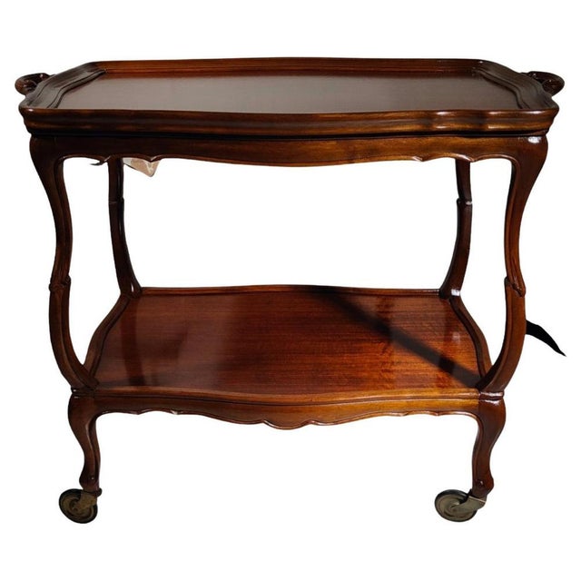 Italian Fruitwood Bar Cart, 1950s For Sale - Image 15 of 15