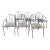 Mid 20th Century Steel and Rush Curved Armchairs Stackable Set of 6 For Sale