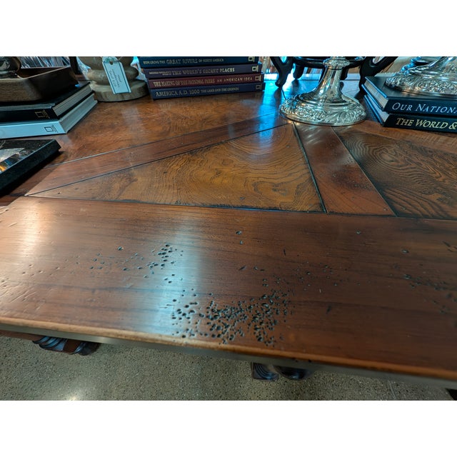 Narrow Vintage Tavern Dining Table Solid Wood For Sale - Image 4 of 11
