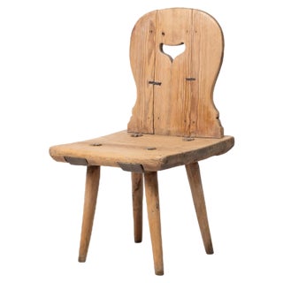 Swedish Folk Art Primitive Chair For Sale