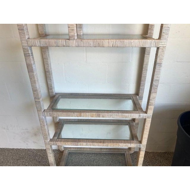Antique White Palm Beach Whitewashed Rattan Etagere For Sale - Image 8 of 18