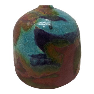 Mid 20th Century Colorful Ceramic Bud Vase For Sale