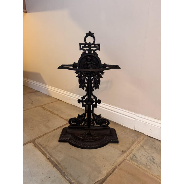 Metal Antique Victorian Cast Iron Umbrella Stand, 1880 For Sale - Image 7 of 7