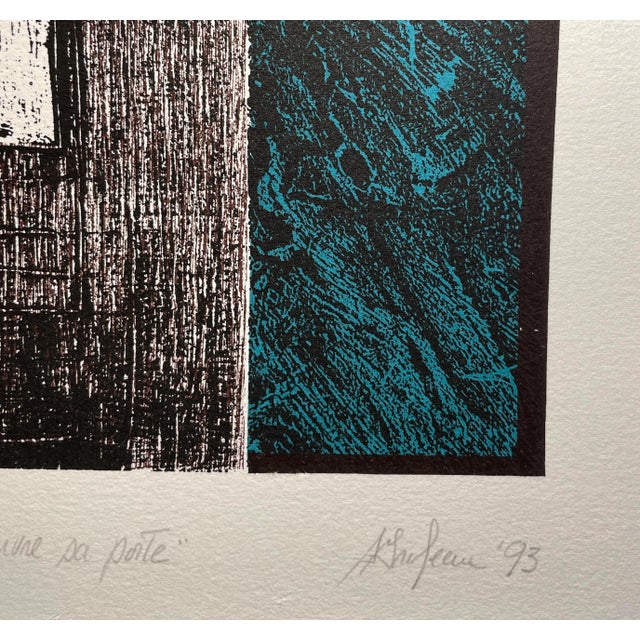 "Sur nos Colurs Empisonnes S'ouvre sa Porte (on our poisoned hearts its door opens)" 1993 screenprint by French Canadian...