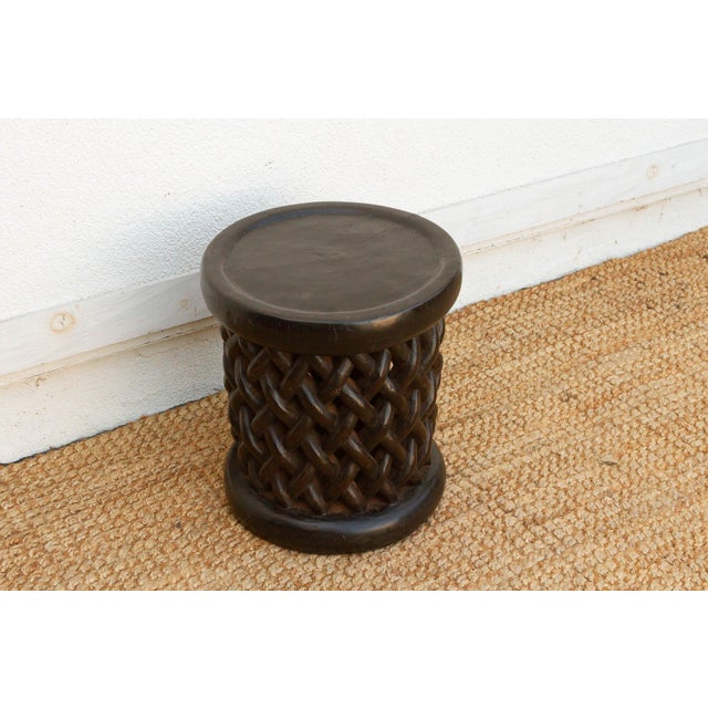 1960s Finely Carved Lattice Bamileke Stool For Sale - Image 5 of 9