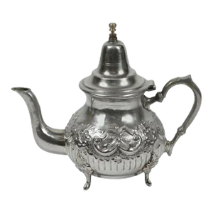 Mid 20th Century Silverplate Moroccan Metal Tea Pot