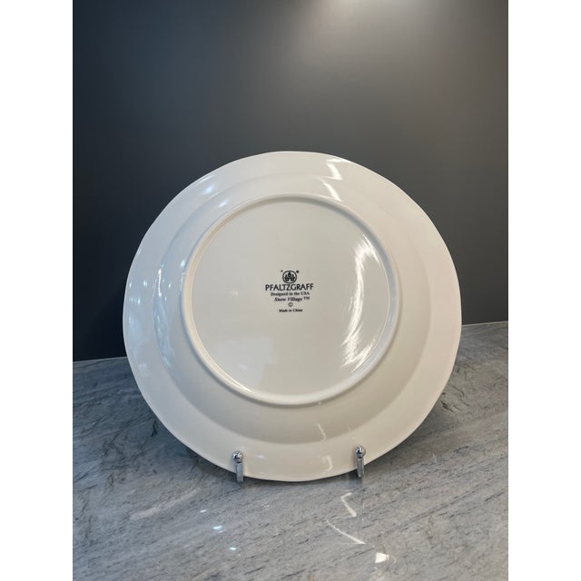 1990s Snow Village by Pfaltzgraff Dinner Plates For Sale - Image 9 of 9