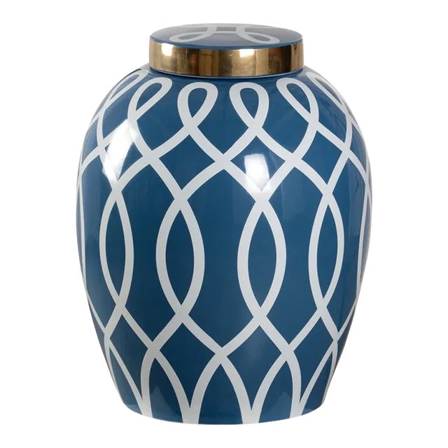 Chelsea House Sarah Ginger Jar in Blue For Sale