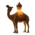 Vintage Mid-Century Modern Orientalist Hand-Painted Camel Skin Saddle Table Lamp For Sale