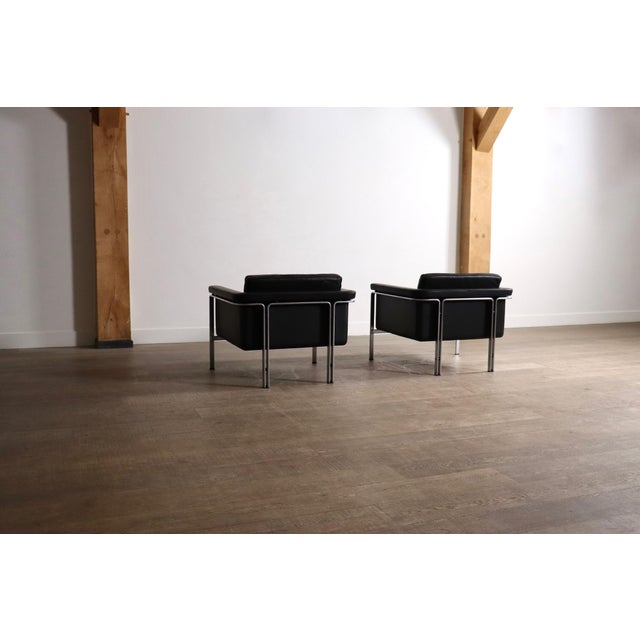 Vintage Model 6912 Lounge Chairs in Black Leather by Horst Brüning for Kill International, Germany, 1967, Set of 2 For Sale - Image 12 of 18