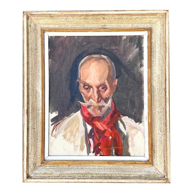 Vintage Framed Oil Portrait of Gentleman For Sale