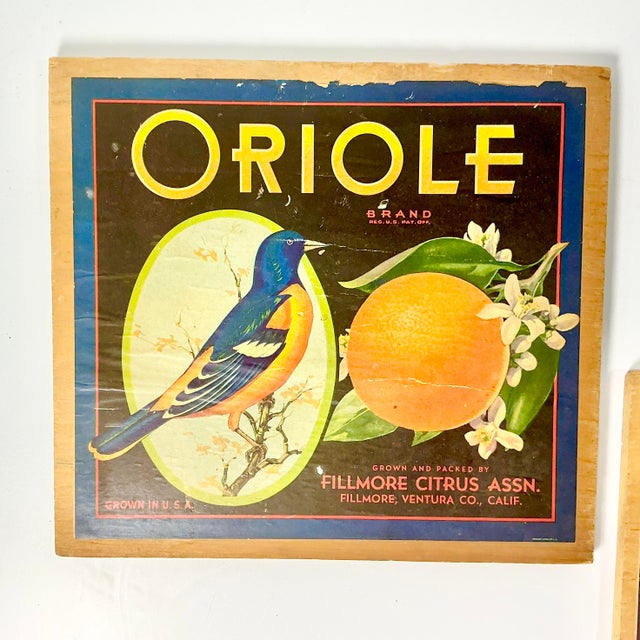 1930s Vintage Boho Chic Americana Art Deco Orange Crate Ephemera Advertisement Art For Sale - Image 4 of 10