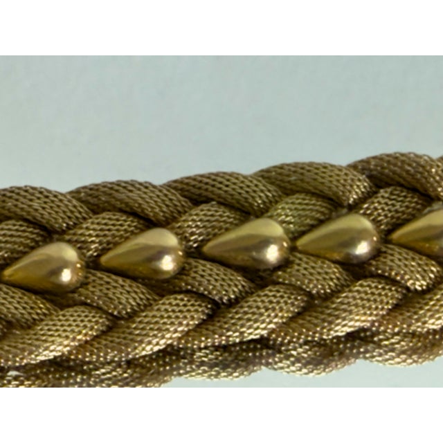 Metal Vintage 1960s UnoAErre Italian 18k Solid Gold Braided Mesh Bracelet For Sale - Image 7 of 13