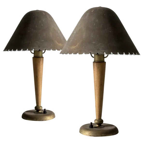 Modernist Table Lamps from Böhlmarks, 1940s, Set of 2 For Sale