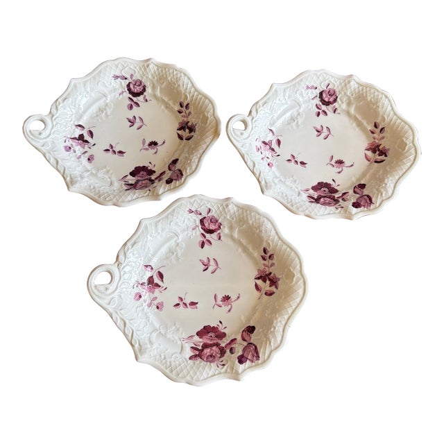 Set of 3 Antique Job Ridgway Cauldon Place Single-Handled Trays, Pattern B1154, Circa 1808-1814 For Sale