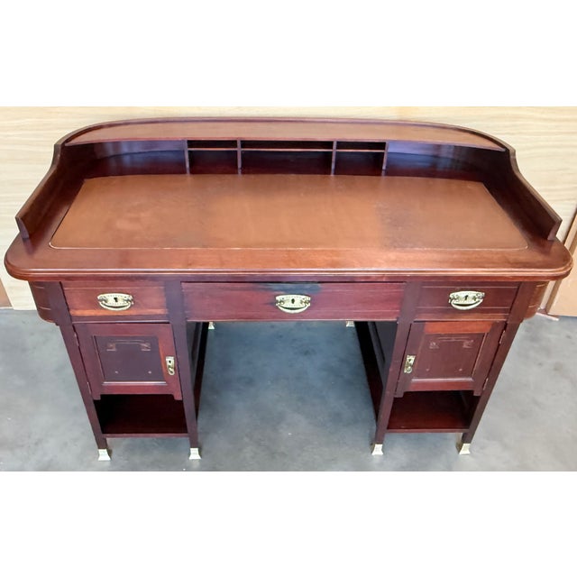 Modern Art Deco Desk Table with Two Faces and Two Levels, 1940 For Sale - Image 3 of 18
