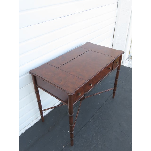 Hollywood Regency Henry Link Bali Hai Style Faux Bamboo Computer Desk 6438a For Sale - Image 10 of 16