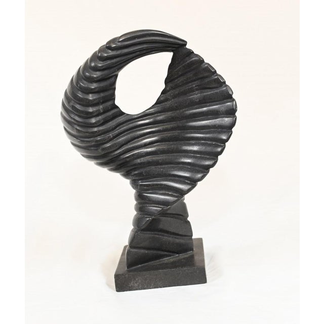 Hand Carved Abstract Art Shell Motif Statue For Sale - Image 4 of 6