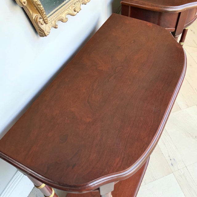 Vintage Cherry Faux Bamboo Bedside Tables | Pair of Hollywood Regency Nightstands | End Tables, A Pair For Sale In Raleigh - Image 6 of 10