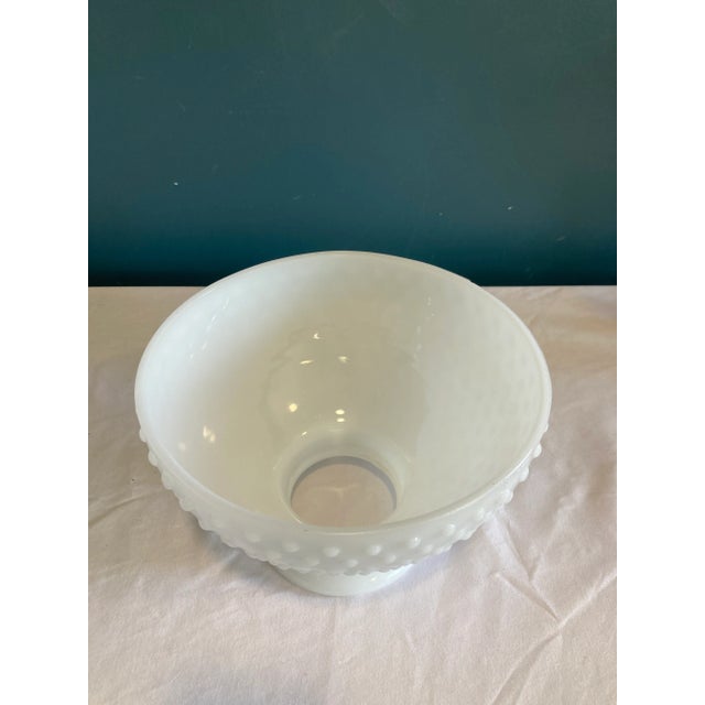 Mid-Century White Glass Hobnail Lampshade For Sale - Image 4 of 6