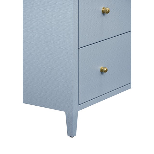 Not Yet Made - Made To Order Matthew Izzo Home Carnegie Light Blue Seven Drawer Chest With Brass Knobs For Sale - Image 5 of 8