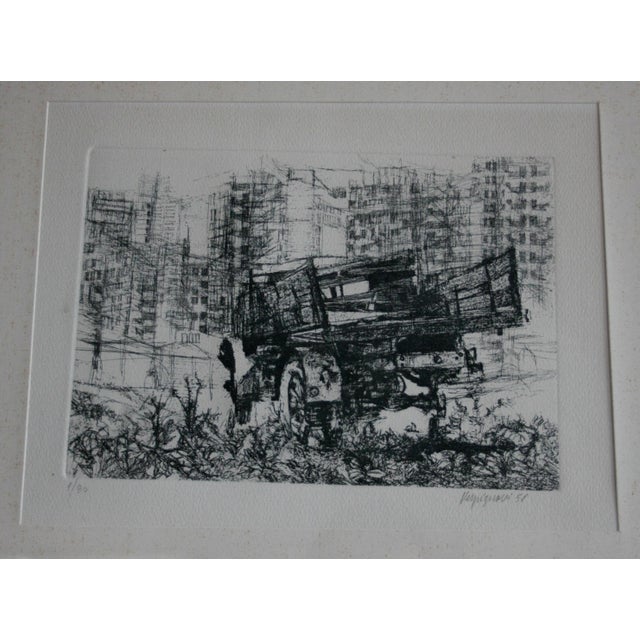 Renzo Vespignani, Italian (1924 - 2001) - Truck in the Suburbs, Year: 1956, Medium: Etching, signed and numbered in...