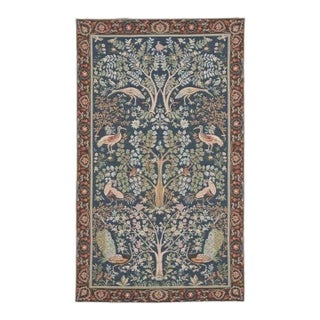 Birds & Trees Blue Loom Woven Tapestry - Requires Rod Size 1 For Sale