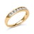 Contemporary 14K Yellow Gold 1/2 Cttw Round Diamond 11 Stone Channel Set Band - Size 8.5 For Sale - Image 3 of 6