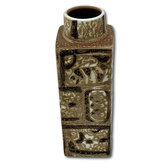 Vintage Mid Century Royal Copenhagen Denmark Nils Thorsson Baca Design Ceramic Vase - 11 Inches Tall For Sale In Boston - Image 6 of 12
