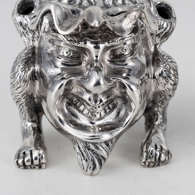 Metal 20th Century Victorian Silver Grotesque Inkwells, London, 1880s, Set of 2 For Sale - Image 7 of 14