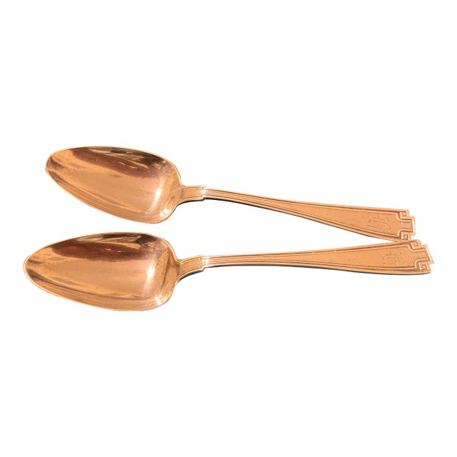 1924 Dated J. A. Staff & Son Sterling Silver Spoons - A Pair For Sale