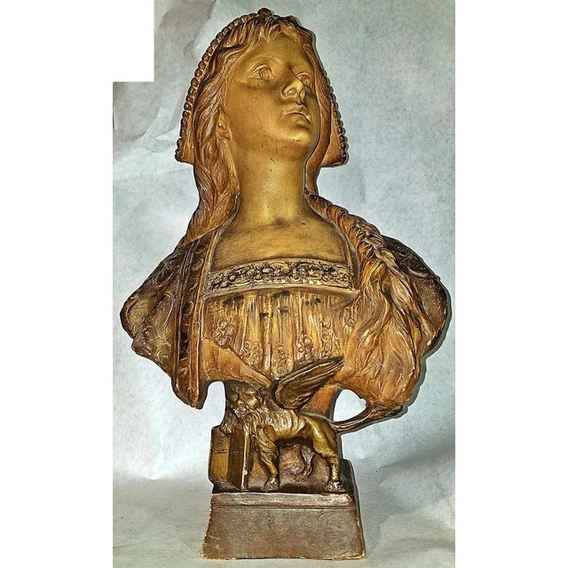 Auburn Antique White Plaster Teracotta Bust - Venetian Girl by Richard Aurili For Sale - Image 8 of 12