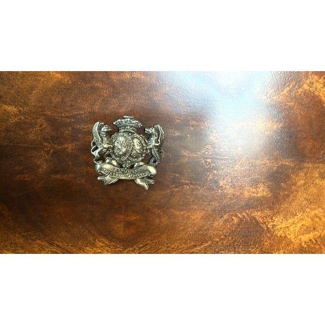 Wood Theodore Alexander Althorp Style Leather and Mahogany Campaign Decorative Trunk For Sale - Image 7 of 7