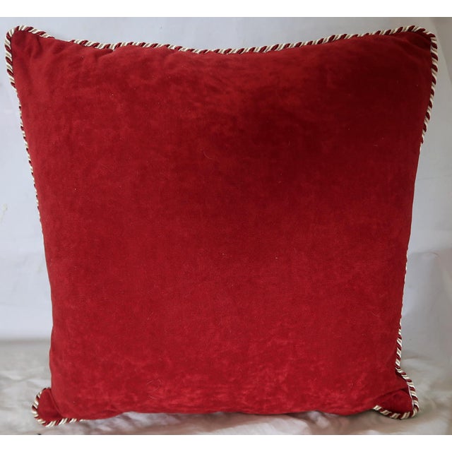 Burgundy 1870s Crazy Quilt Pillow 18 Inches 1 For Sale - Image 8 of 12