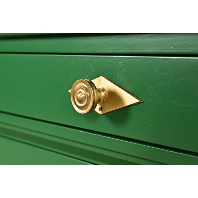 Green John Widdicomb French Regency Louis XVI Green Lacquered Dresser or Credenza, Newly Refinished For Sale - Image 8 of 18