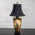 Early 20th Century Floral Table Lamp Hand Painted Porcelain Style of Royal Nippon Black Bell Shade For Sale - Image 4 of 18