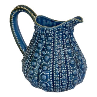 Majolica Pitcher in Blue and White Color, France, 1890s For Sale