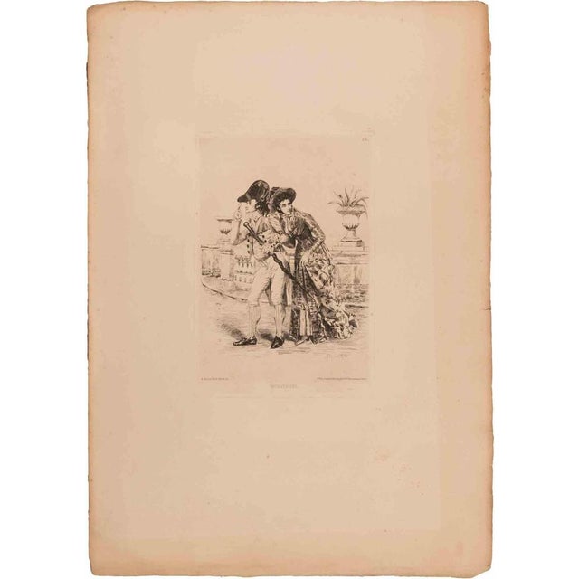 Modern Ricardo de Los-Rios, Incroyables, Etching on Paper, 1872 For Sale - Image 3 of 3
