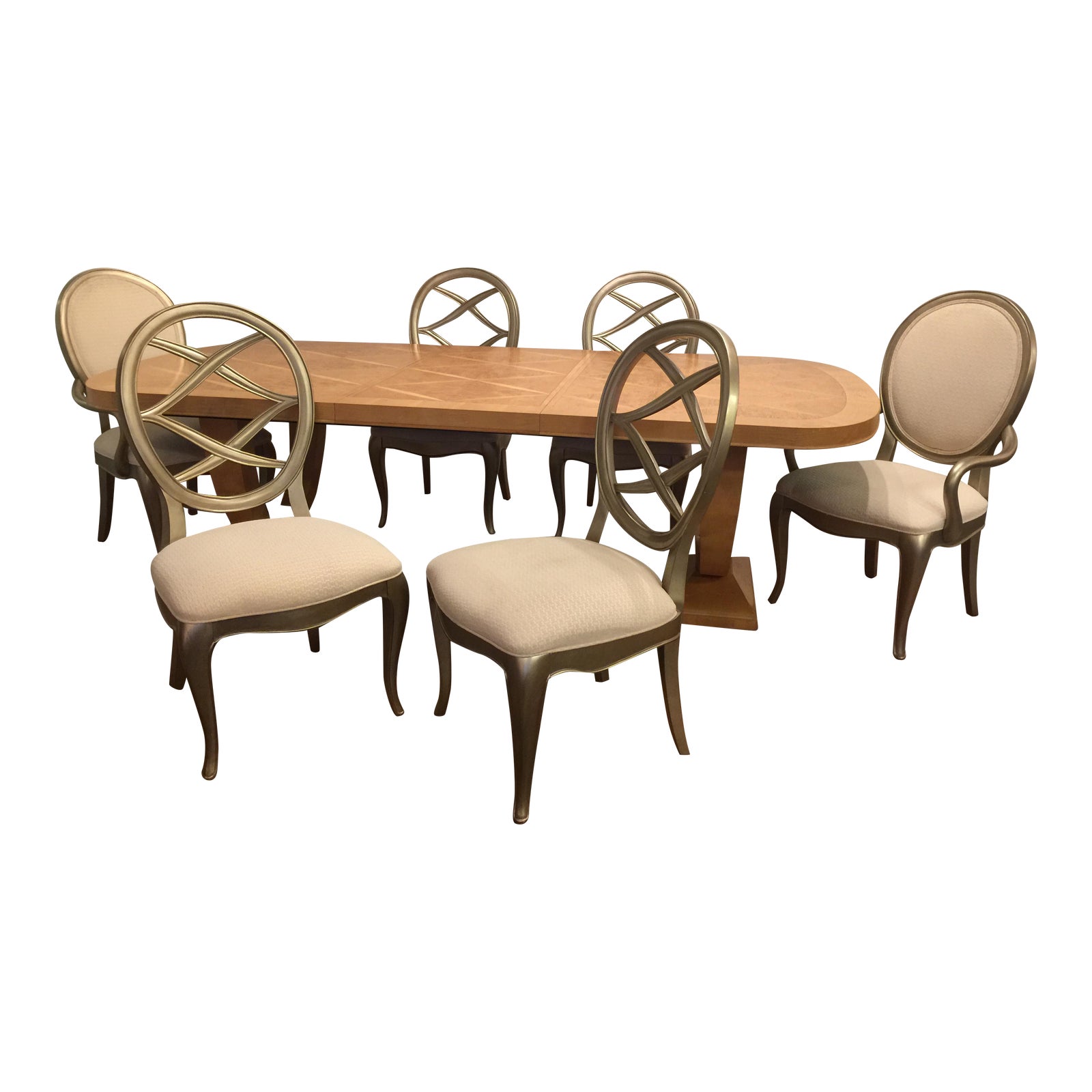Thomasville Bogart Luxe Collection Burl Dining Set Chairish