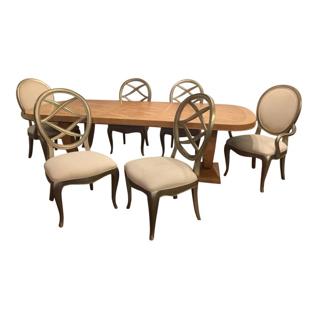 Thomasville Bogart Luxe Collection Burl Dining Set Chairish