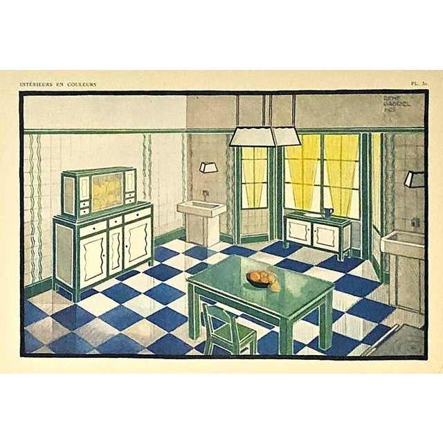1920s 1925 Set of 2-Art Deco Interior Kitchen Design Lithographs, Documentation For Sale - Image 5 of 6