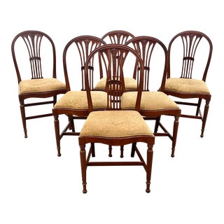Vintage 1960s Berkey and Gay Sheraton Style Mahogany Dining Chairs - Set of 6. For Sale