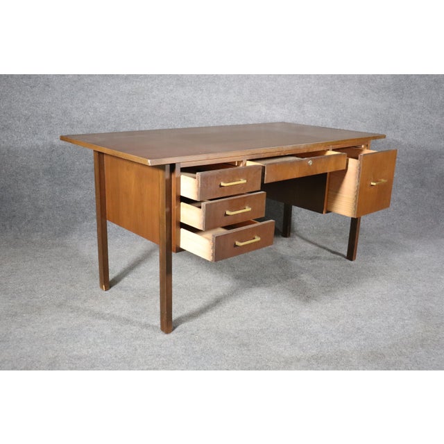 Mid 20th Century Mid-Century Walnut Desk For Sale In Philadelphia - Image 6 of 12