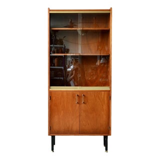 Modernist Display Bookcase in Teak and Brass, 1960s For Sale