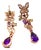 Bochic “Capri” Vintage Sapphire, Amethyst & Peridot Earrings Set In 18K Gold For Sale